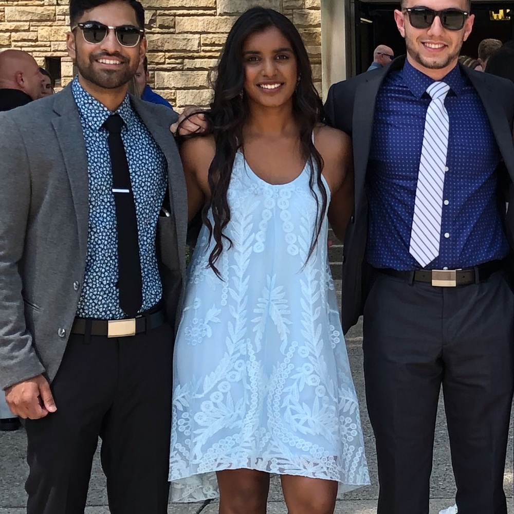 Francesca’s Baby Blue Embroidered Dress